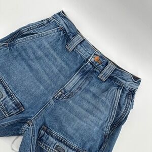 Madewell Women's Baggy Jean Shorts Denim Blue‎ Pockets Raw Hem Size 23